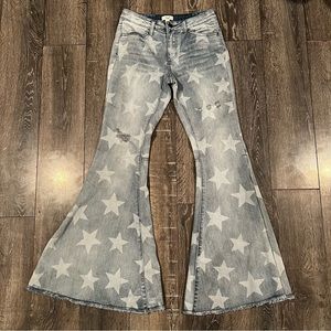 EUC Small Easel Star Flare Bell Bottom Jeans